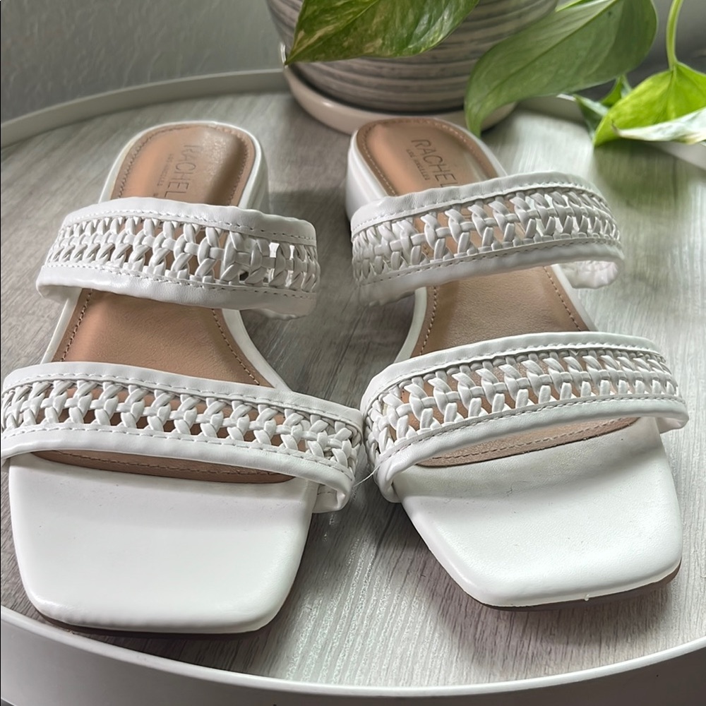 Rachel Zoe Norma White Double Strap Sandals - Picture 2 of 12